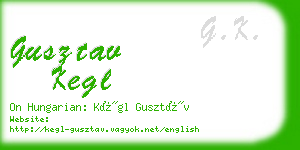 gusztav kegl business card